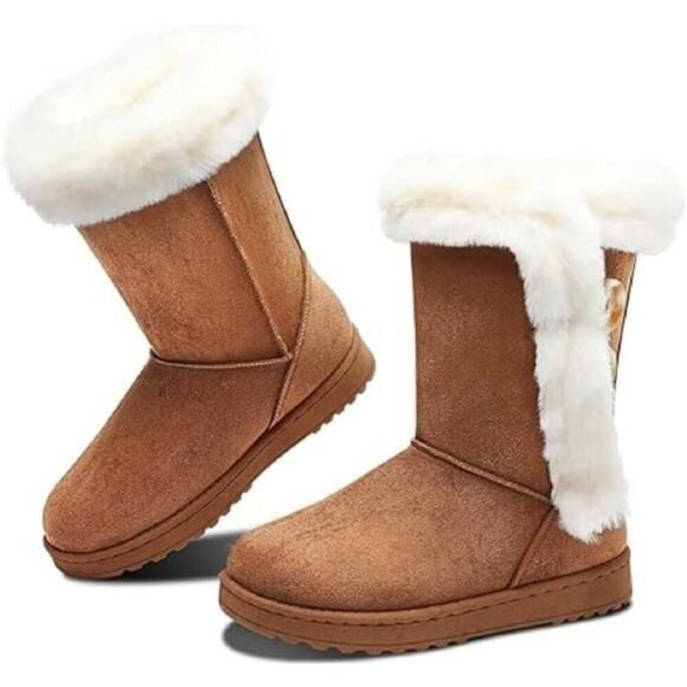 New! SO White Fur Tan White Sz 6